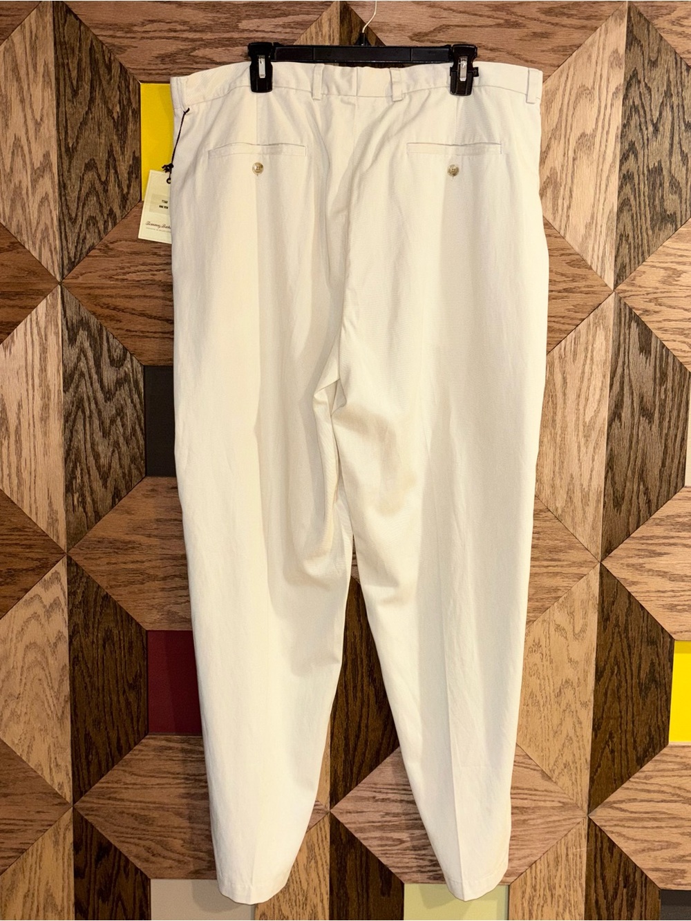 NWT Tommy Bahama Beige Chino Pants Nine Iron Cotton Tencel Golf Flat Front 40x32 - Picture 4 of 12